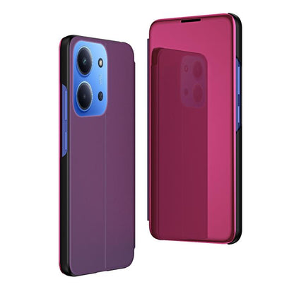 Plated Mirror Horizontal Flip Leather Phone Case with Holder, For Redmi 15C 5G / 4G Global 171mm