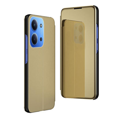Plated Mirror Horizontal Flip Leather Phone Case with Holder, For Redmi 15C 5G / 4G Global 171mm