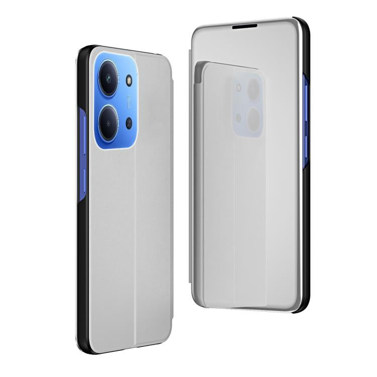 Plated Mirror Horizontal Flip Leather Phone Case with Holder, For Redmi 15C 5G / 4G Global 171mm