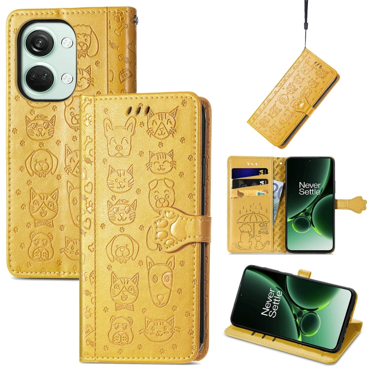 Gold cat-embossed leather wallet phone case with flip cover and card slots