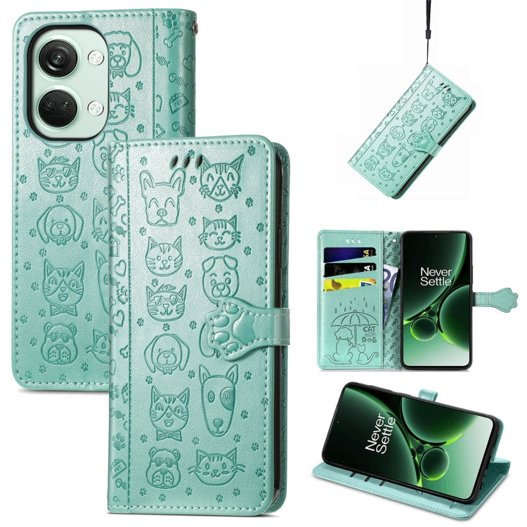Blue cat-embossed leather wallet phone case with flip cover and card slots