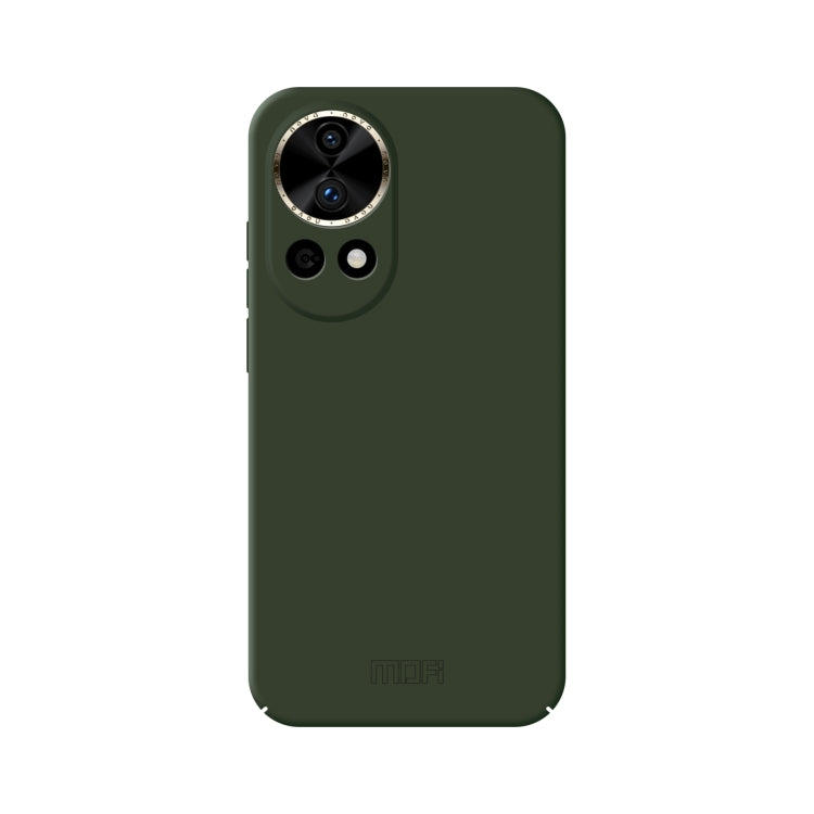 Green hard phone case with camera cutouts and matte skin feel