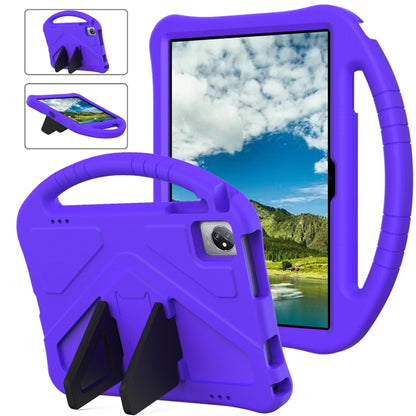 Purple EVA shockproof tablet case with stand and carry handle, rugged corner protection