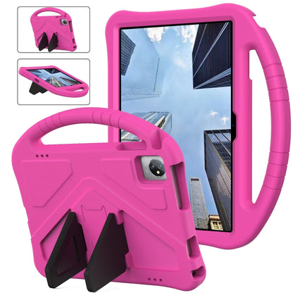 Shockproof EVA tablet case with holder, pink rugged handle and corner protection