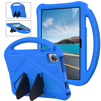 Blue EVA shockproof tablet case with handle stand, kickstand and rugged grip shell