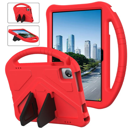 Red EVA shockproof tablet case with handle stand, kickstand and rugged grip shell