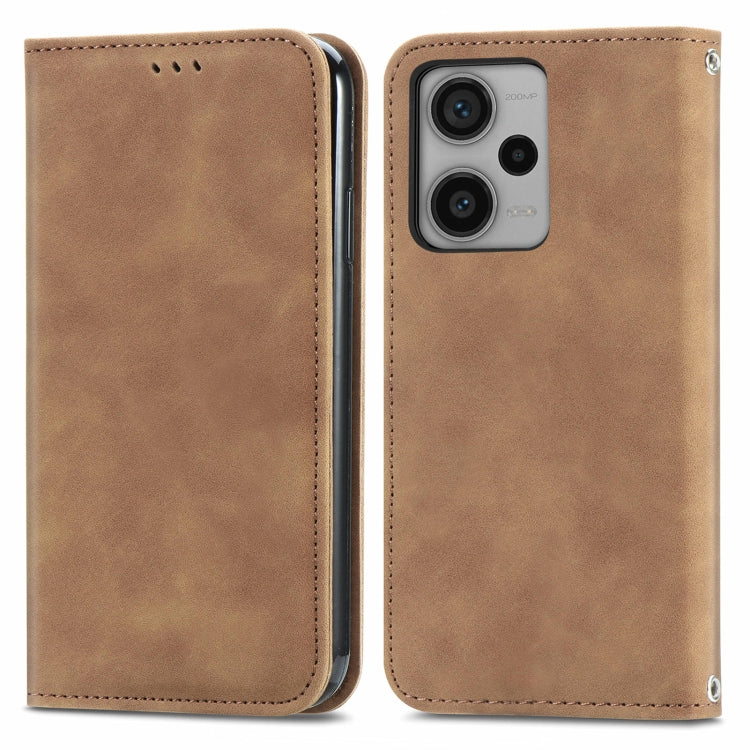 Retro Skin Feel Magnetic Flip Leather Phone Case, For Xiaomi Redmi Note 12 4G, For Xiaomi Redmi Note 12 Pro+ 5G, For Xiaomi Redmi A1+