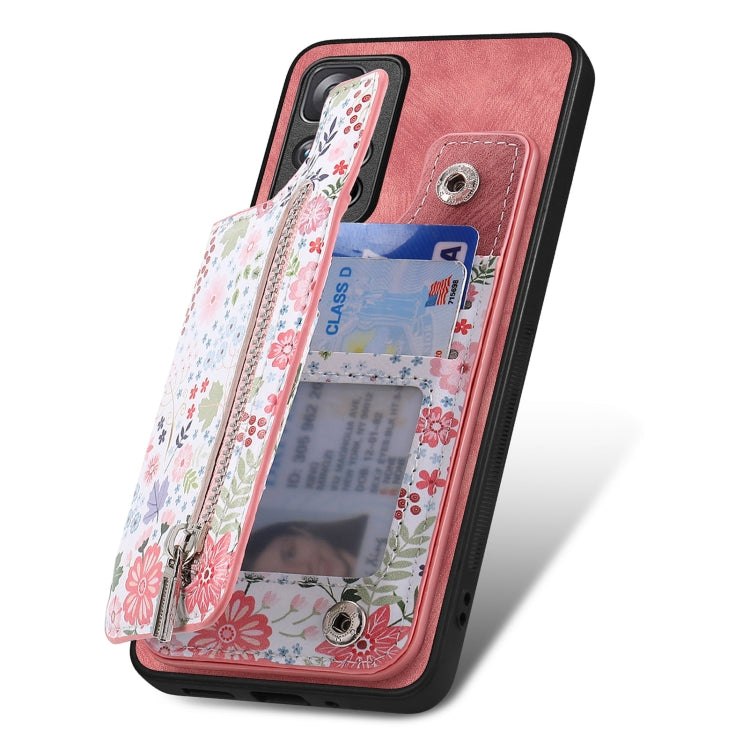 Retro Painted Zipper Wallet Back Phone Case, For Redmi Note 8T, For Redmi 8, For Redmi 8A, For Redmi Note 8, For Redmi Note 8 Pro