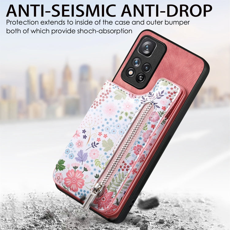 Retro Painted Zipper Wallet Back Phone Case, For Redmi Note 8T, For Redmi 8, For Redmi 8A, For Redmi Note 8, For Redmi Note 8 Pro