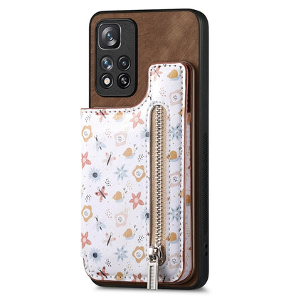 Retro Painted Zipper Wallet Back Phone Case, For Redmi Note 8T, For Redmi 8, For Redmi 8A, For Redmi Note 8, For Redmi Note 8 Pro