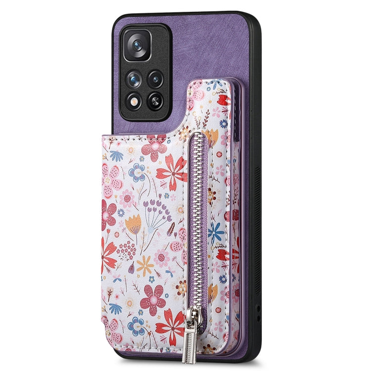 Retro Painted Zipper Wallet Back Phone Case, For Redmi Note 8T, For Redmi 8, For Redmi 8A, For Redmi Note 8, For Redmi Note 8 Pro