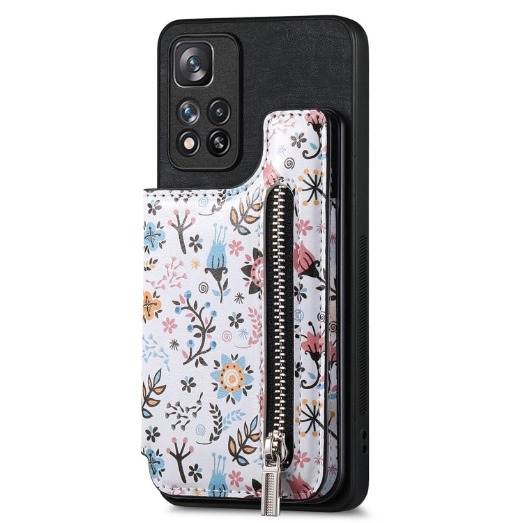 Retro Painted Zipper Wallet Back Phone Case, For Redmi Note 8T, For Redmi 8, For Redmi 8A, For Redmi Note 8, For Redmi Note 8 Pro