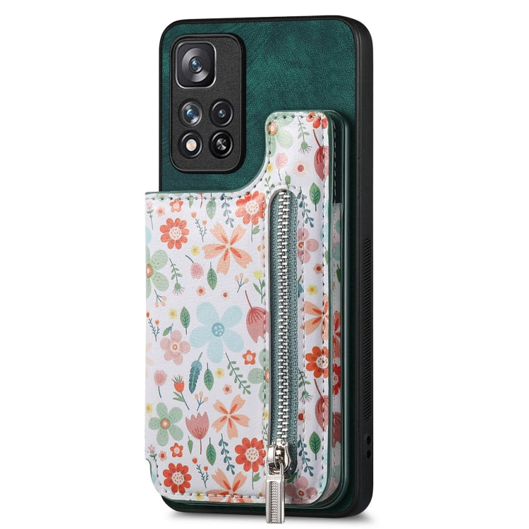 Retro Painted Zipper Wallet Back Phone Case, For Redmi Note 8T, For Redmi 8, For Redmi 8A, For Redmi Note 8, For Redmi Note 8 Pro