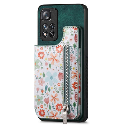 Retro Painted Zipper Wallet Back Phone Case, For Redmi Note 8T, For Redmi 8, For Redmi 8A, For Redmi Note 8, For Redmi Note 8 Pro