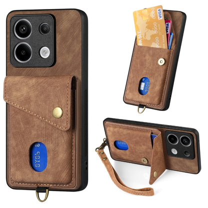 Tan fold leather phone wallet case with wrist strap, card slots, and magnetic snap