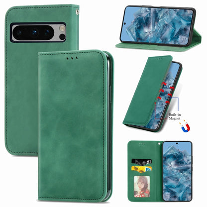 Retro Skin Feel Magnetic Flip Leather Phone Case, For Google Pixel 11 Pro XL, For Google Pixel 10a, For Google Pixel 10 Pro XL, For Google Pixel 9a, For Google Pixel 9 Pro XL, For Google Pixel 8a, For Google Pixel 8 Pro, For Google Pixel 8             ...