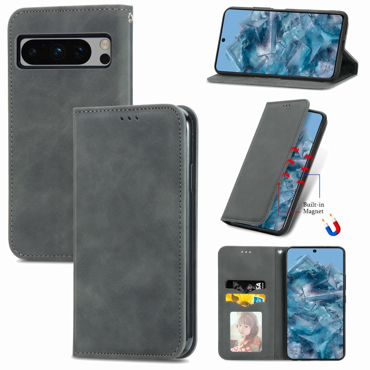 Retro Skin Feel Magnetic Flip Leather Phone Case, For Google Pixel 11 Pro XL, For Google Pixel 10a, For Google Pixel 10 Pro XL, For Google Pixel 9a, For Google Pixel 9 Pro XL, For Google Pixel 8a, For Google Pixel 8 Pro, For Google Pixel 8             ...
