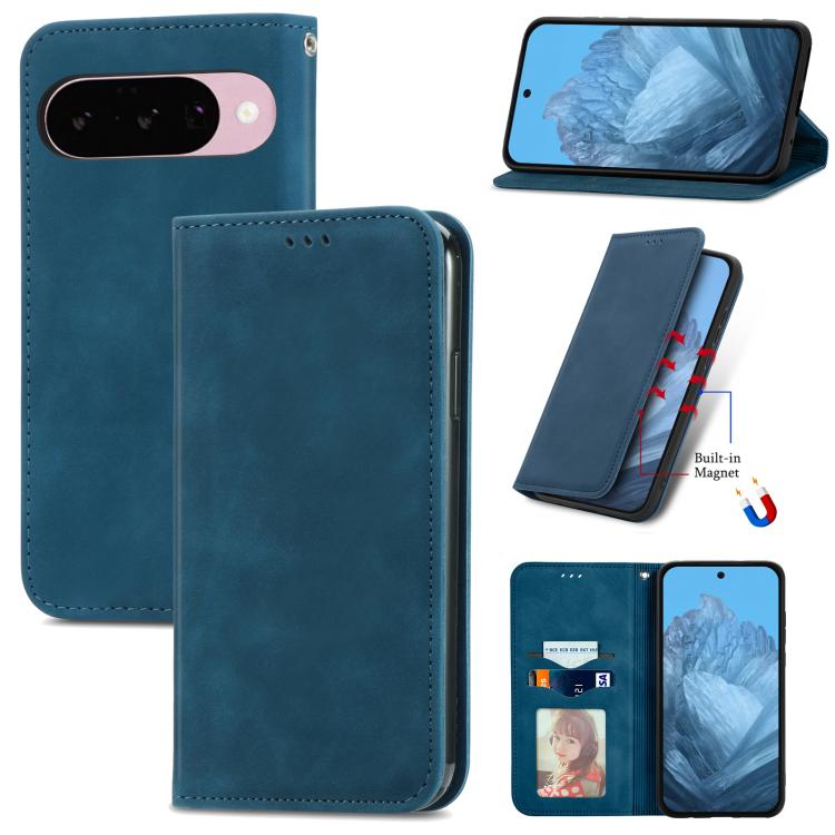 Retro Skin Feel Magnetic Flip Leather Phone Case, For Google Pixel 11 Pro XL, For Google Pixel 10a, For Google Pixel 10 Pro XL, For Google Pixel 9a, For Google Pixel 9 Pro XL, For Google Pixel 8a, For Google Pixel 8 Pro, For Google Pixel 8             ...