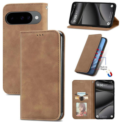 Retro Skin Feel Magnetic Flip Leather Phone Case, For Google Pixel 11 Pro XL, For Google Pixel 10a, For Google Pixel 10 Pro XL, For Google Pixel 9a, For Google Pixel 9 Pro XL, For Google Pixel 8a, For Google Pixel 8 Pro, For Google Pixel 8             ...