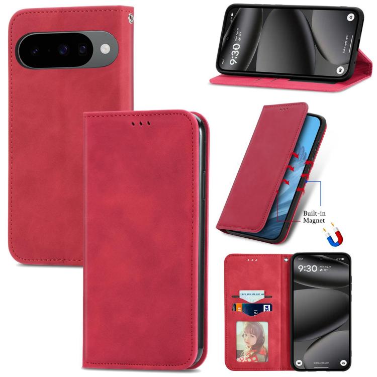 Retro Skin Feel Magnetic Flip Leather Phone Case, For Google Pixel 11 Pro XL, For Google Pixel 10a, For Google Pixel 10 Pro XL, For Google Pixel 9a, For Google Pixel 9 Pro XL, For Google Pixel 8a, For Google Pixel 8 Pro, For Google Pixel 8             ...