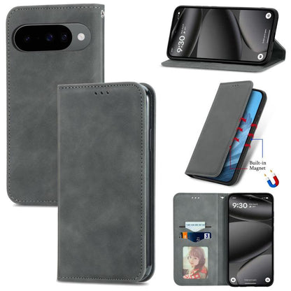 Retro Skin Feel Magnetic Flip Leather Phone Case, For Google Pixel 11 Pro XL, For Google Pixel 10a, For Google Pixel 10 Pro XL, For Google Pixel 9a, For Google Pixel 9 Pro XL, For Google Pixel 8a, For Google Pixel 8 Pro, For Google Pixel 8             ...