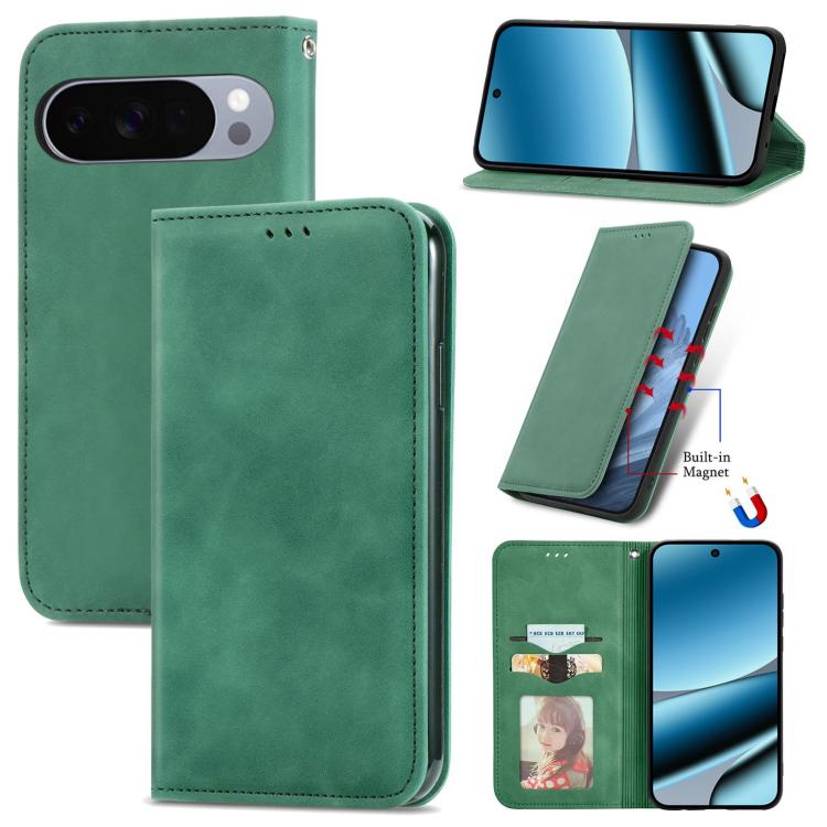 Retro Skin Feel Magnetic Flip Leather Phone Case, For Google Pixel 11 Pro XL, For Google Pixel 10a, For Google Pixel 10 Pro XL, For Google Pixel 9a, For Google Pixel 9 Pro XL, For Google Pixel 8a, For Google Pixel 8 Pro, For Google Pixel 8             ...
