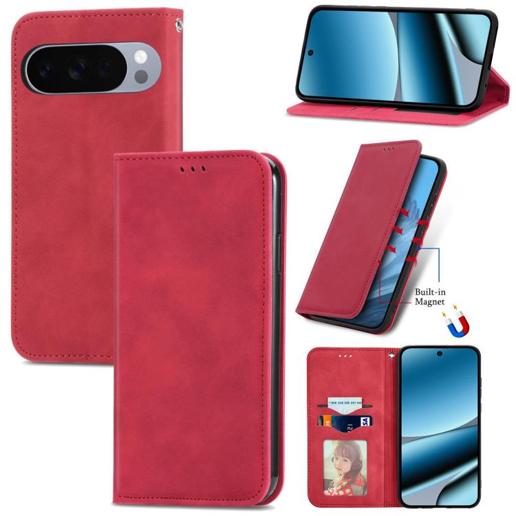 Retro Skin Feel Magnetic Flip Leather Phone Case, For Google Pixel 11 Pro XL, For Google Pixel 10a, For Google Pixel 10 Pro XL, For Google Pixel 9a, For Google Pixel 9 Pro XL, For Google Pixel 8a, For Google Pixel 8 Pro, For Google Pixel 8             ...
