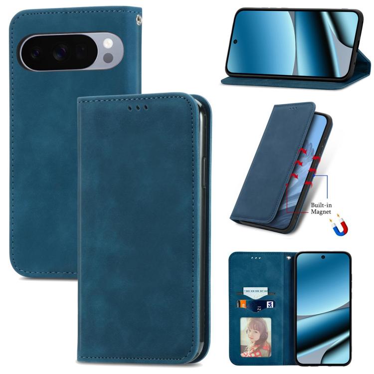 Retro Skin Feel Magnetic Flip Leather Phone Case, For Google Pixel 11 Pro XL, For Google Pixel 10a, For Google Pixel 10 Pro XL, For Google Pixel 9a, For Google Pixel 9 Pro XL, For Google Pixel 8a, For Google Pixel 8 Pro, For Google Pixel 8             ...