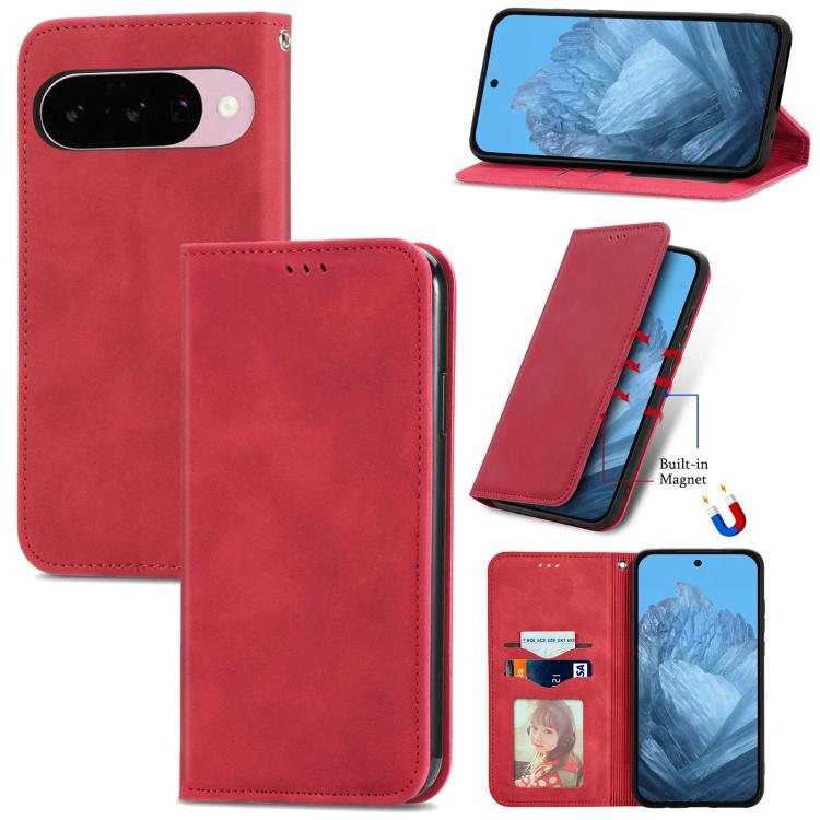 Retro Skin Feel Magnetic Flip Leather Phone Case, For Google Pixel 11 Pro XL, For Google Pixel 10a, For Google Pixel 10 Pro XL, For Google Pixel 9a, For Google Pixel 9 Pro XL, For Google Pixel 8a, For Google Pixel 8 Pro, For Google Pixel 8             ...