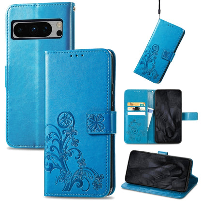 Four-leaf Clasp Embossed Buckle Leather Phone Case, For Google Pixel 11 Pro XL, For Google Pixel 9 Pro XL, For Google Pixel 9, For Google Pixel 8a, For Google Pixel 8 Pro, For Google  Pixel 8