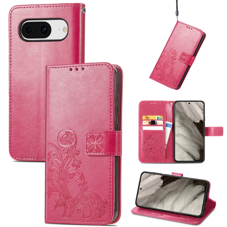 Four-leaf Clasp Embossed Buckle Leather Phone Case, For Google Pixel 11 Pro XL, For Google Pixel 9 Pro XL, For Google Pixel 9, For Google Pixel 8a, For Google Pixel 8 Pro, For Google  Pixel 8