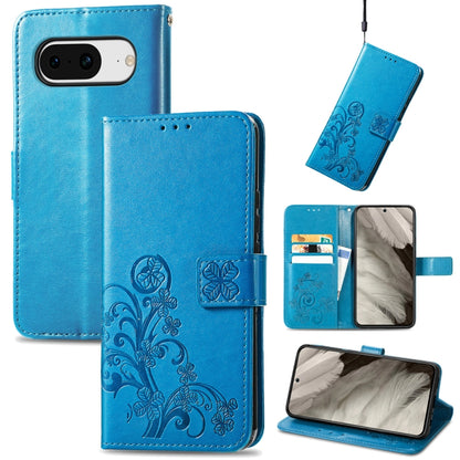 Four-leaf Clasp Embossed Buckle Leather Phone Case, For Google Pixel 11 Pro XL, For Google Pixel 9 Pro XL, For Google Pixel 9, For Google Pixel 8a, For Google Pixel 8 Pro, For Google  Pixel 8
