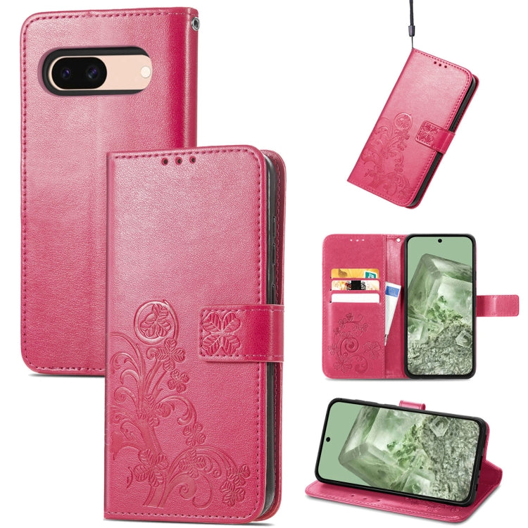 Four-leaf Clasp Embossed Buckle Leather Phone Case, For Google Pixel 11 Pro XL, For Google Pixel 9 Pro XL, For Google Pixel 9, For Google Pixel 8a, For Google Pixel 8 Pro, For Google  Pixel 8