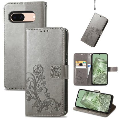 Four-leaf Clasp Embossed Buckle Leather Phone Case, For Google Pixel 11 Pro XL, For Google Pixel 9 Pro XL, For Google Pixel 9, For Google Pixel 8a, For Google Pixel 8 Pro, For Google  Pixel 8