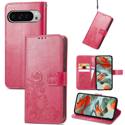 Four-leaf Clasp Embossed Buckle Leather Phone Case, For Google Pixel 11 Pro XL, For Google Pixel 9 Pro XL, For Google Pixel 9, For Google Pixel 8a, For Google Pixel 8 Pro, For Google  Pixel 8