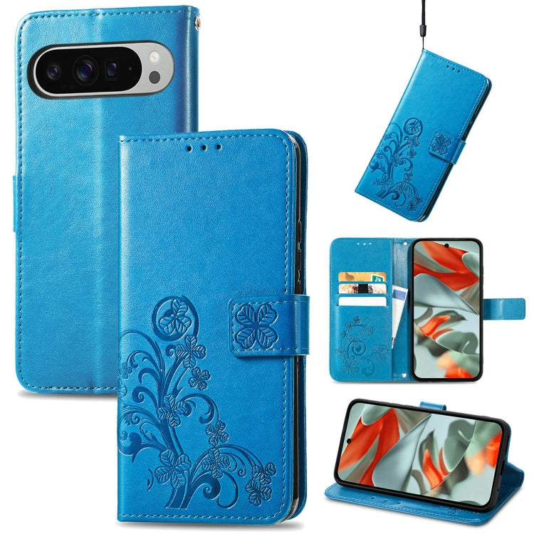 Four-leaf Clasp Embossed Buckle Leather Phone Case, For Google Pixel 11 Pro XL, For Google Pixel 9 Pro XL, For Google Pixel 9, For Google Pixel 8a, For Google Pixel 8 Pro, For Google  Pixel 8