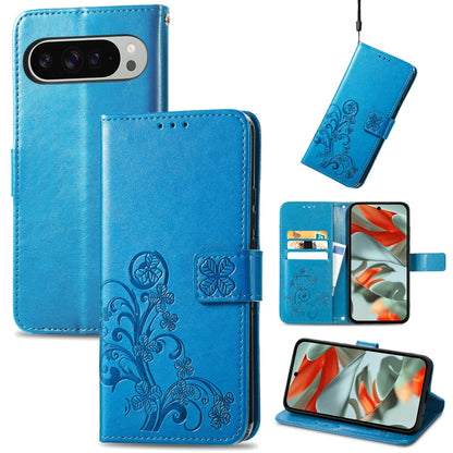 Four-leaf Clasp Embossed Buckle Leather Phone Case, For Google Pixel 11 Pro XL, For Google Pixel 9 Pro XL, For Google Pixel 9, For Google Pixel 8a, For Google Pixel 8 Pro, For Google  Pixel 8