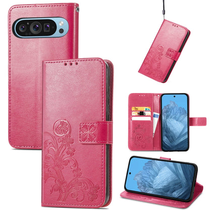 Four-leaf Clasp Embossed Buckle Leather Phone Case, For Google Pixel 11 Pro XL, For Google Pixel 9 Pro XL, For Google Pixel 9, For Google Pixel 8a, For Google Pixel 8 Pro, For Google  Pixel 8