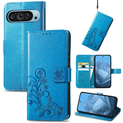 Four-leaf Clasp Embossed Buckle Leather Phone Case, For Google Pixel 11 Pro XL, For Google Pixel 9 Pro XL, For Google Pixel 9, For Google Pixel 8a, For Google Pixel 8 Pro, For Google  Pixel 8