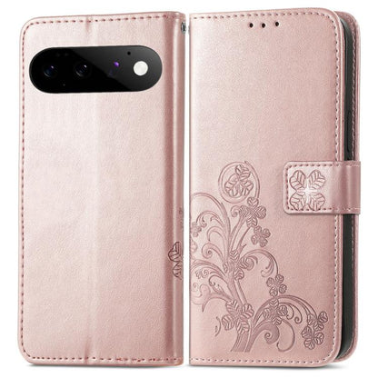 Four-leaf Clasp Embossed Buckle Leather Phone Case, For Google Pixel 11 Pro XL, For Google Pixel 9 Pro XL, For Google Pixel 9, For Google Pixel 8a, For Google Pixel 8 Pro, For Google  Pixel 8