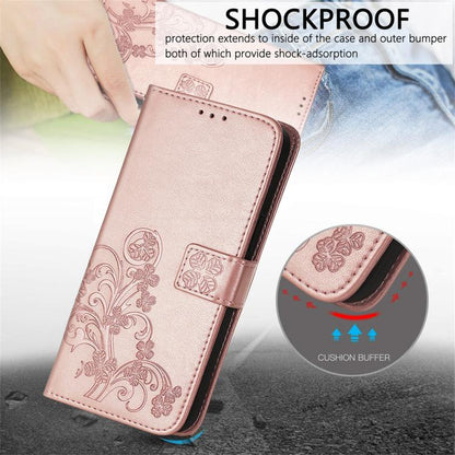 Four-leaf Clasp Embossed Buckle Leather Phone Case, For Google Pixel 11 Pro XL, For Google Pixel 9 Pro XL, For Google Pixel 9, For Google Pixel 8a, For Google Pixel 8 Pro, For Google  Pixel 8