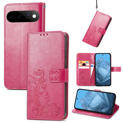 Four-leaf Clasp Embossed Buckle Leather Phone Case, For Google Pixel 11 Pro XL, For Google Pixel 9 Pro XL, For Google Pixel 9, For Google Pixel 8a, For Google Pixel 8 Pro, For Google  Pixel 8