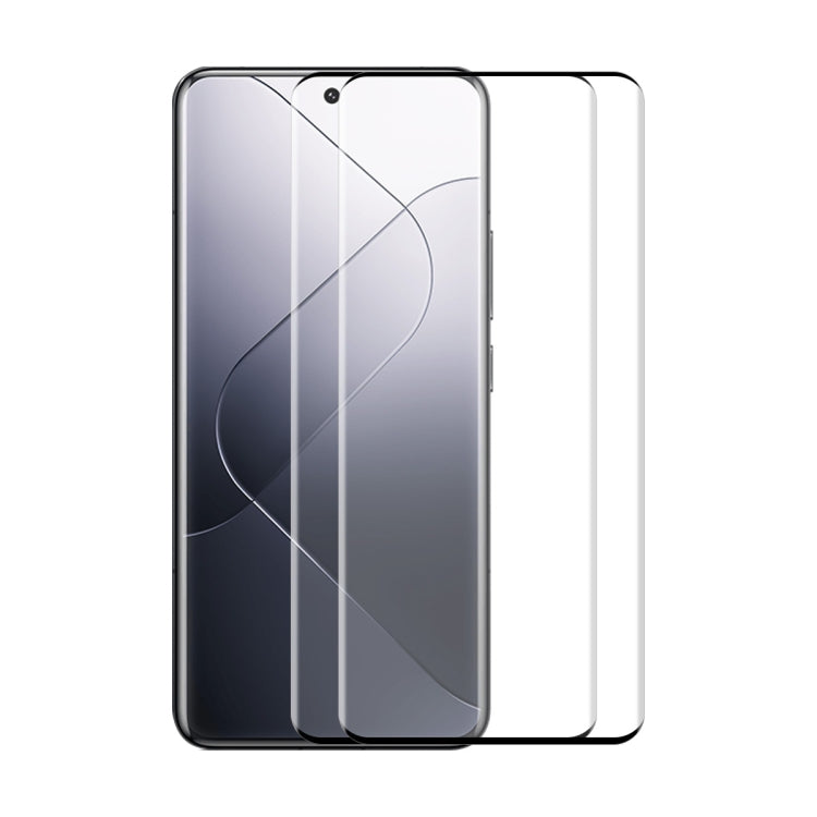 Tempered glass screen protector (2-pack) installed on phone with dark display