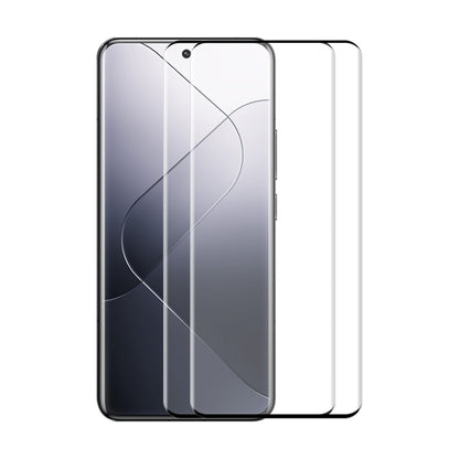 Tempered glass screen protector (2-pack) installed on phone with dark display
