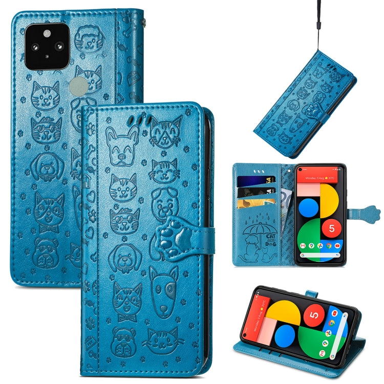 Cat and Dog Embossed Leather Phone Case, For Google Pixel 5, For Google Pixel 5 XL, For Google Pixel 11 / 11 Pro, For Google Pixel 10 / 10 Pro, For Google Pixel 9 / 9 Pro