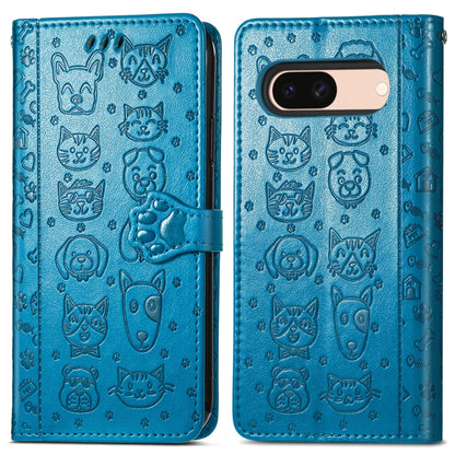 Cat and Dog Embossed Leather Phone Case, For Google Pixel 5, For Google Pixel 5 XL, For Google Pixel 11 / 11 Pro, For Google Pixel 10 / 10 Pro, For Google Pixel 9 / 9 Pro