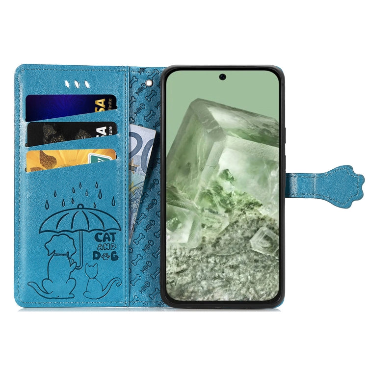 Cat and Dog Embossed Leather Phone Case, For Google Pixel 5, For Google Pixel 5 XL, For Google Pixel 11 / 11 Pro, For Google Pixel 10 / 10 Pro, For Google Pixel 9 / 9 Pro