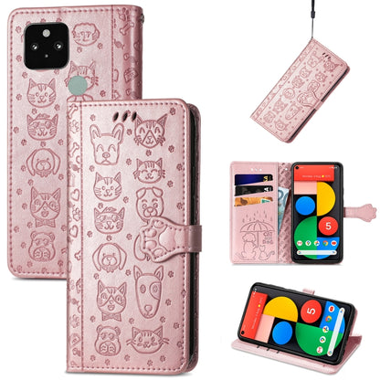 Cat and Dog Embossed Leather Phone Case, For Google Pixel 5, For Google Pixel 5 XL, For Google Pixel 11 / 11 Pro, For Google Pixel 10 / 10 Pro, For Google Pixel 9 / 9 Pro