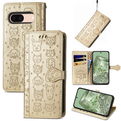 Cat and Dog Embossed Leather Phone Case, For Google Pixel 5, For Google Pixel 5 XL, For Google Pixel 11 / 11 Pro, For Google Pixel 10 / 10 Pro, For Google Pixel 9 / 9 Pro