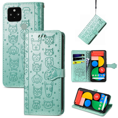 Cat and Dog Embossed Leather Phone Case, For Google Pixel 5, For Google Pixel 5 XL, For Google Pixel 11 / 11 Pro, For Google Pixel 10 / 10 Pro, For Google Pixel 9 / 9 Pro